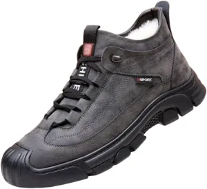 Men's Cashmere Warm Boots, Anti-Slip Snow Boots for Men, Waterproof High-Top Plus Thickened Lining Snow Boots for Men