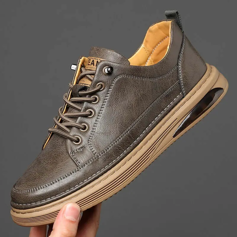 Men's Classic Genuine Leather Sneakers with Comfortable Insole