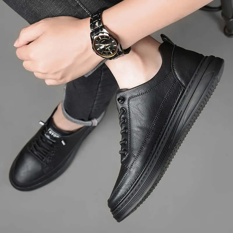 Men's Classic Genuine Leather Sneakers with Comfortable Insole