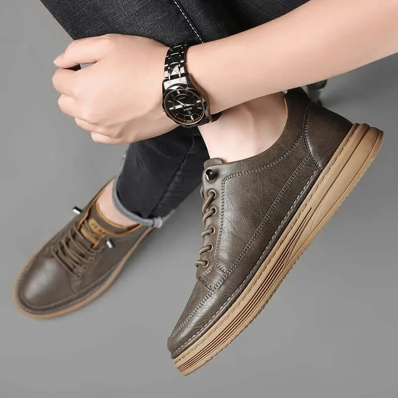 Men's Classic Genuine Leather Sneakers with Comfortable Insole
