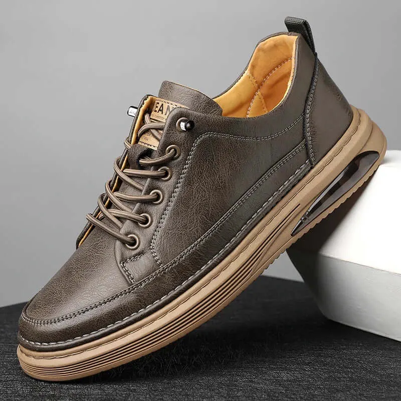 Men's Classic Genuine Leather Sneakers with Comfortable Insole