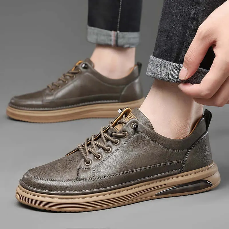 Men's Classic Genuine Leather Sneakers with Comfortable Insole