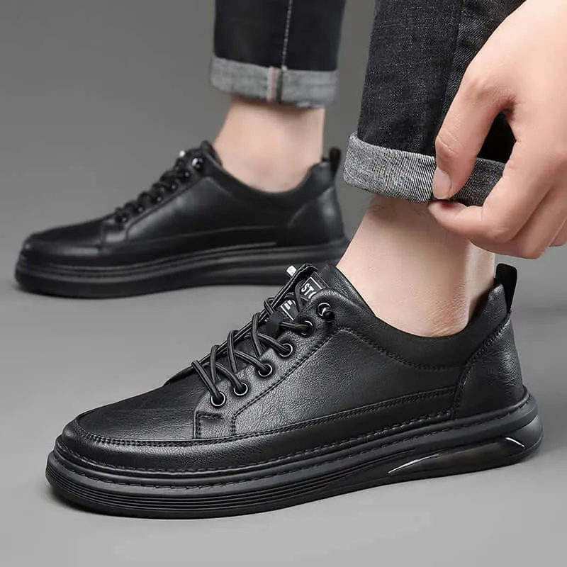 Men's Classic Genuine Leather Sneakers with Comfortable Insole