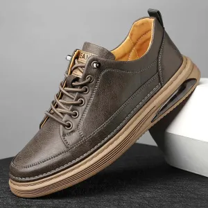 Men's Classic Genuine Leather Sneakers with Comfortable Insole