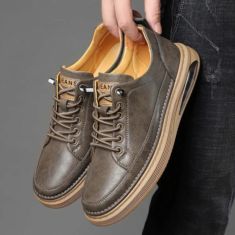 Men's Classic Genuine Leather Sneakers with Comfortable Insole