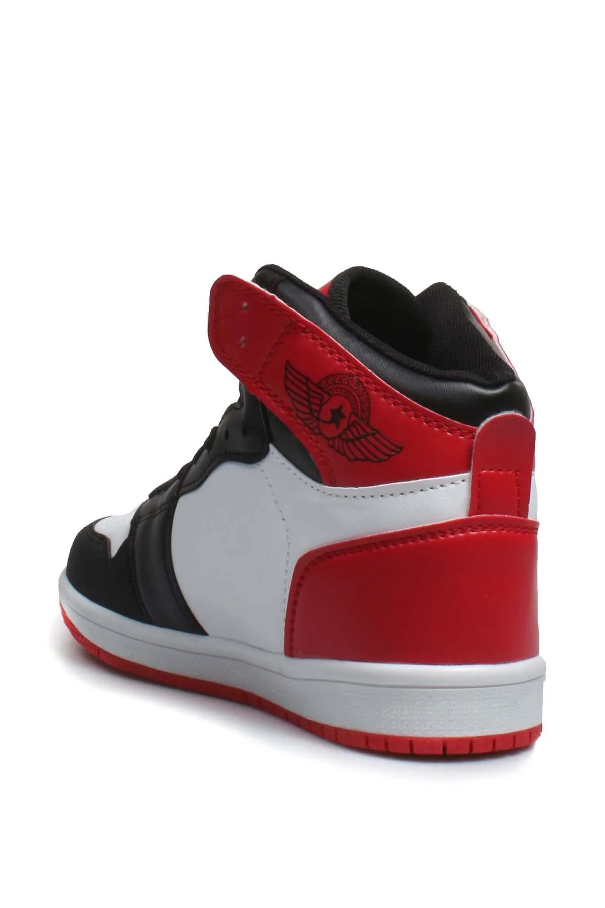 Men's High-Top Sneakers in Black, White, and Red Colorway - Wessi