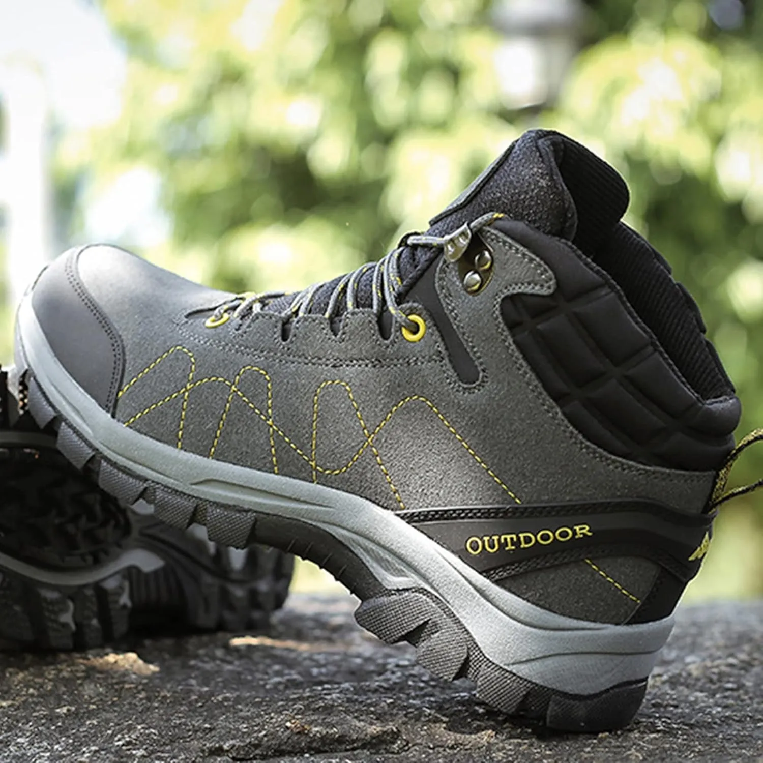 Mens Hiking Boots Waterproof Plus Cashmere Walking Boots Outdoor Camping Climbing Running Non-Slip