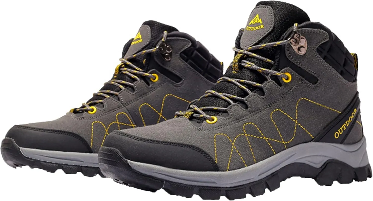 Mens Hiking Boots Waterproof Plus Cashmere Walking Boots Outdoor Camping Climbing Running Non-Slip