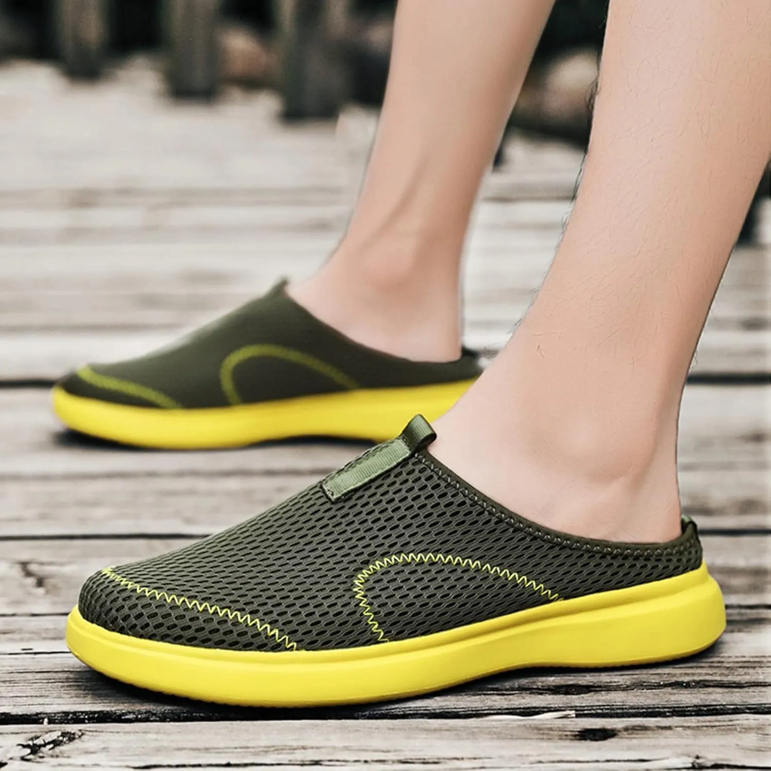 Mens Running Shoes Slip-on Walking Tennis Sneakers Lightweight Breathable Casual Soft Sole Mesh Workout Sports Shoes