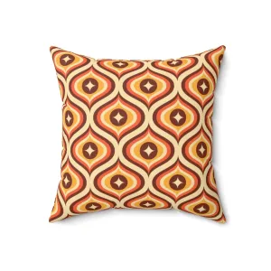 Mid Century Modern Pillows, Groovy 70's, Brown, Orange Yellow, Atomic Diamond, Retro MCM Home Decor Pillow Cushion And Insert