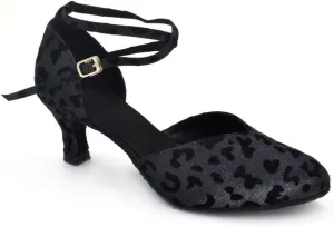 Misu Women's Closed Toe Suede Sole Latin Salsa Tango Practice Ballroom Dance Shoes with 2.2" Heel