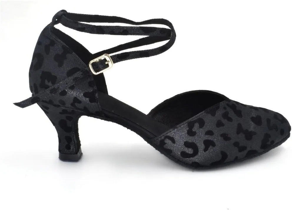 Misu Women's Closed Toe Suede Sole Latin Salsa Tango Practice Ballroom Dance Shoes with 2.2" Heel