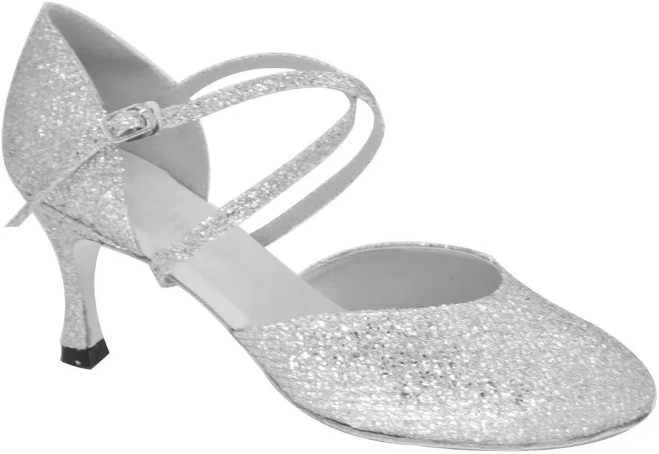 Misu Women's Closed Toe Suede Sole Latin Salsa Tango Practice Ballroom Dance Shoes with 2.7" Heel