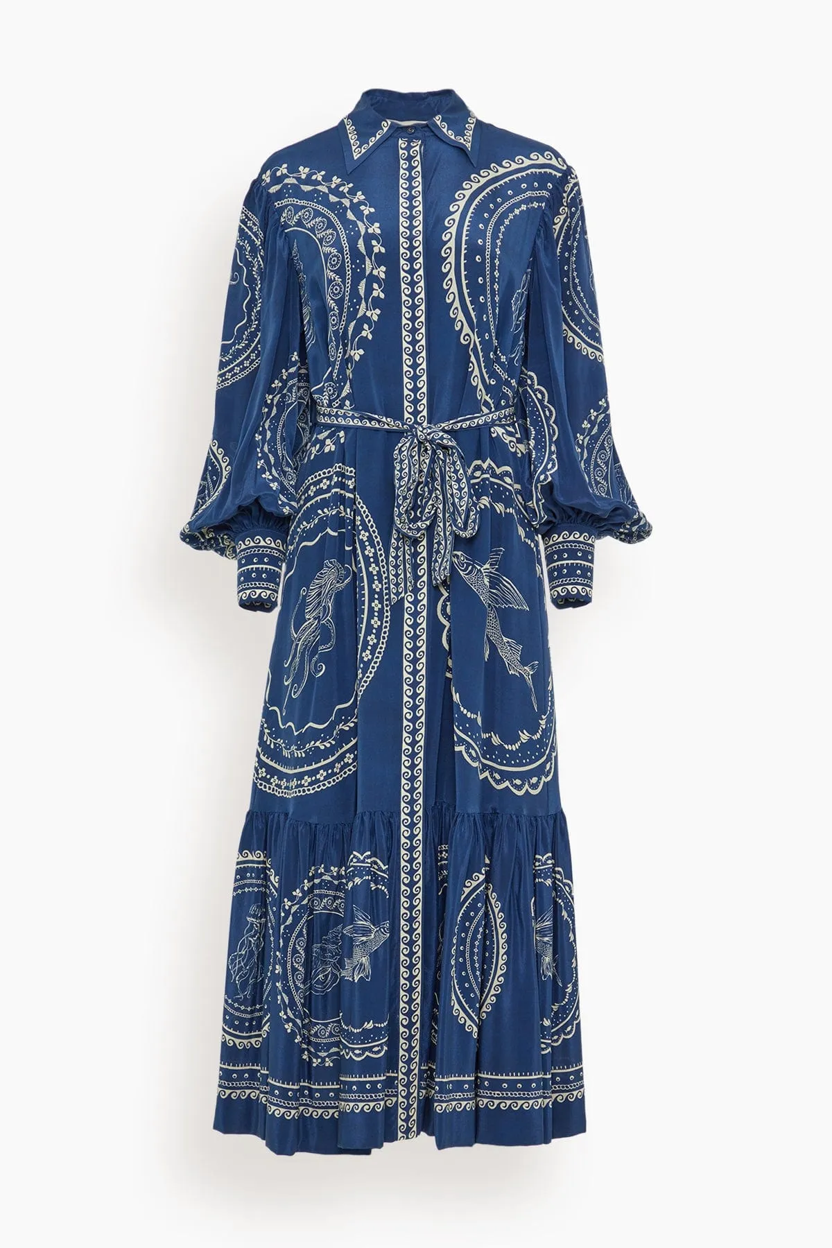 Oceane Silk Shirtdress in Blue (TS)