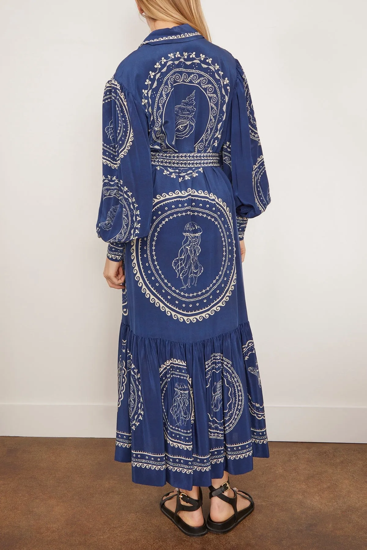 Oceane Silk Shirtdress in Blue (TS)