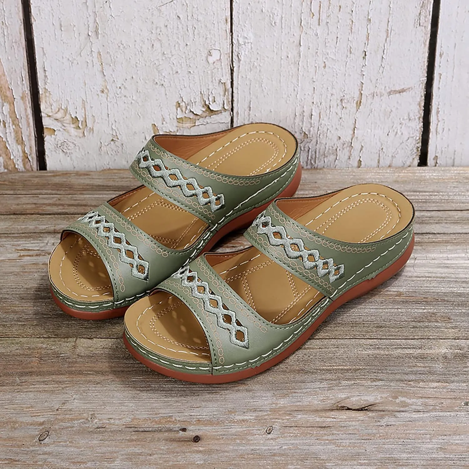 Orthopedic Sandals for Women 2025 Beach Slipsole Open Toe Comfortable Arch Support Wedge Slippers Spring Summer Walking Shoes Outdoor Shoe