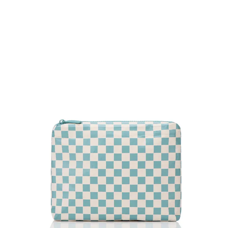 Petite Check Small Pouch in Tide/ Sandstone