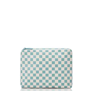 Petite Check Small Pouch in Tide/ Sandstone