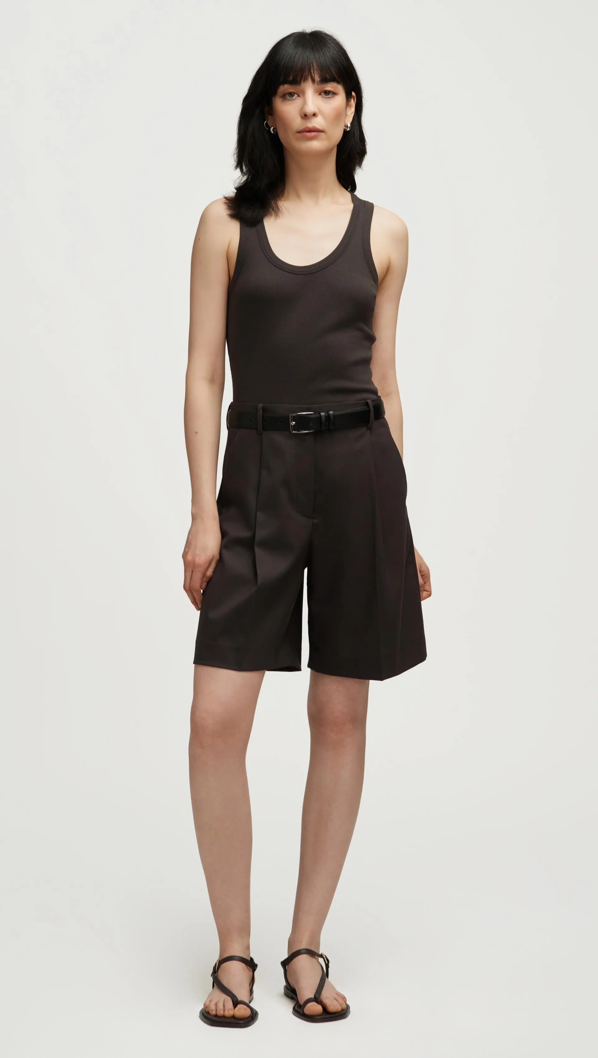 Pleated Shorts in Seasonless Wool | Smoke