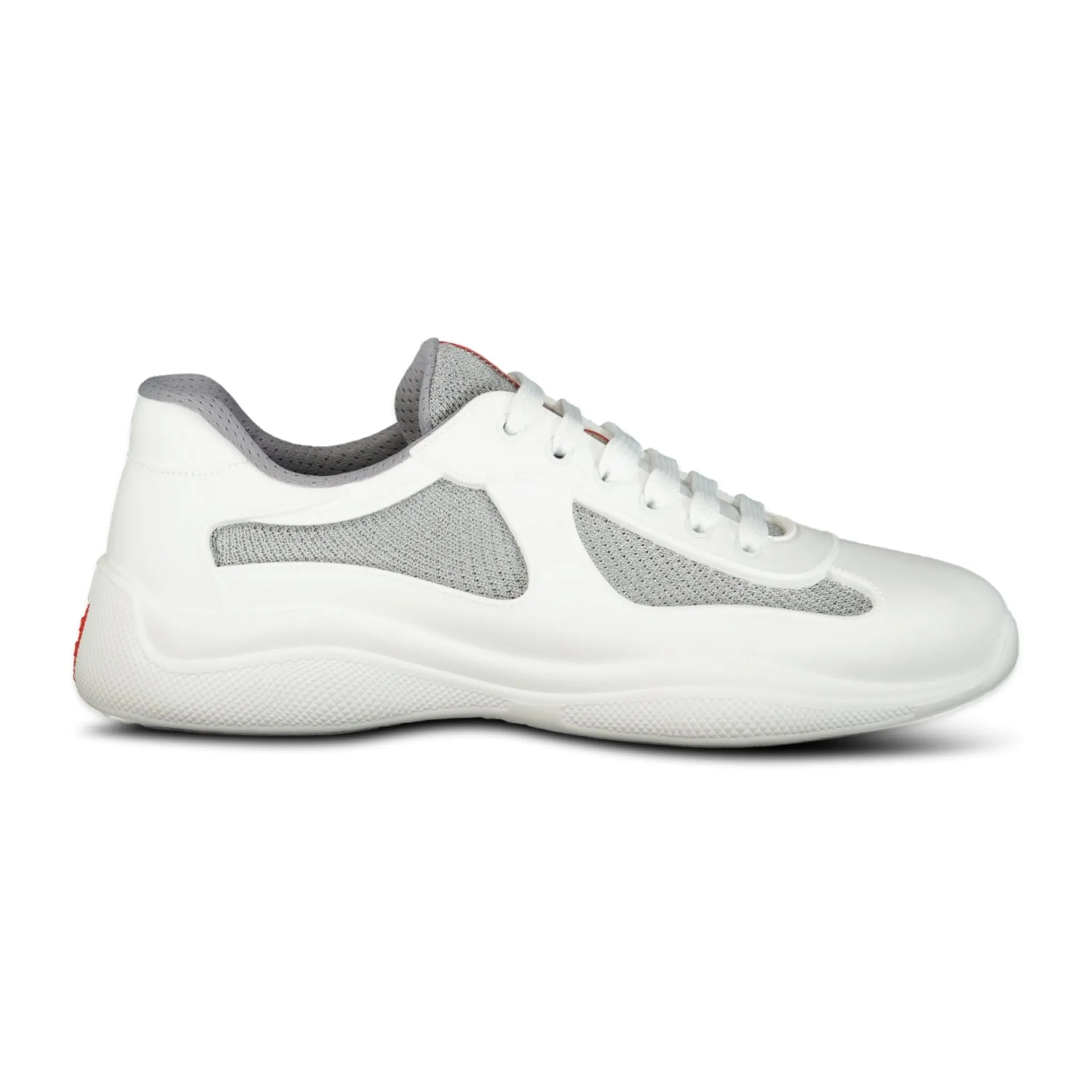Prada Americas Cup Sneakers Soft Rubber White & Grey Mesh