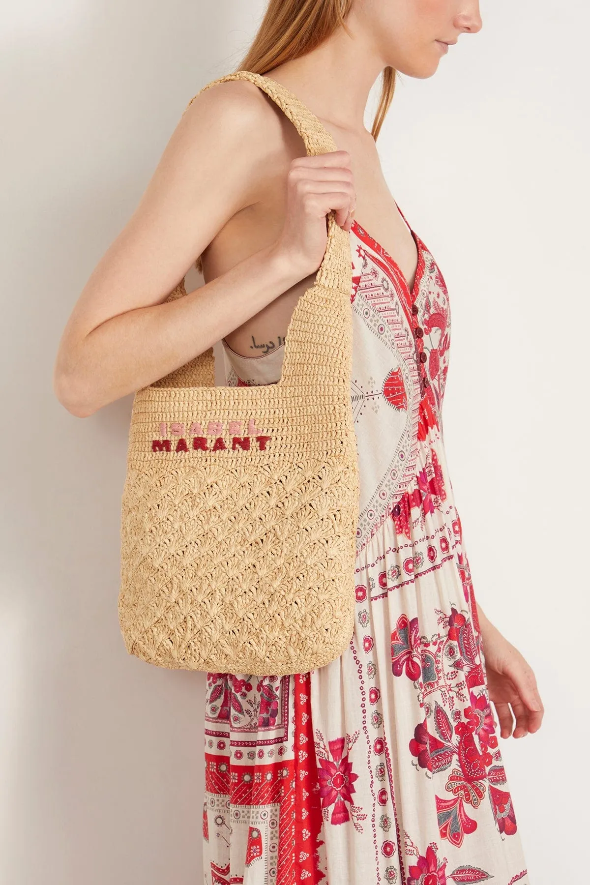 Praia Small Bag in Natural/Pink