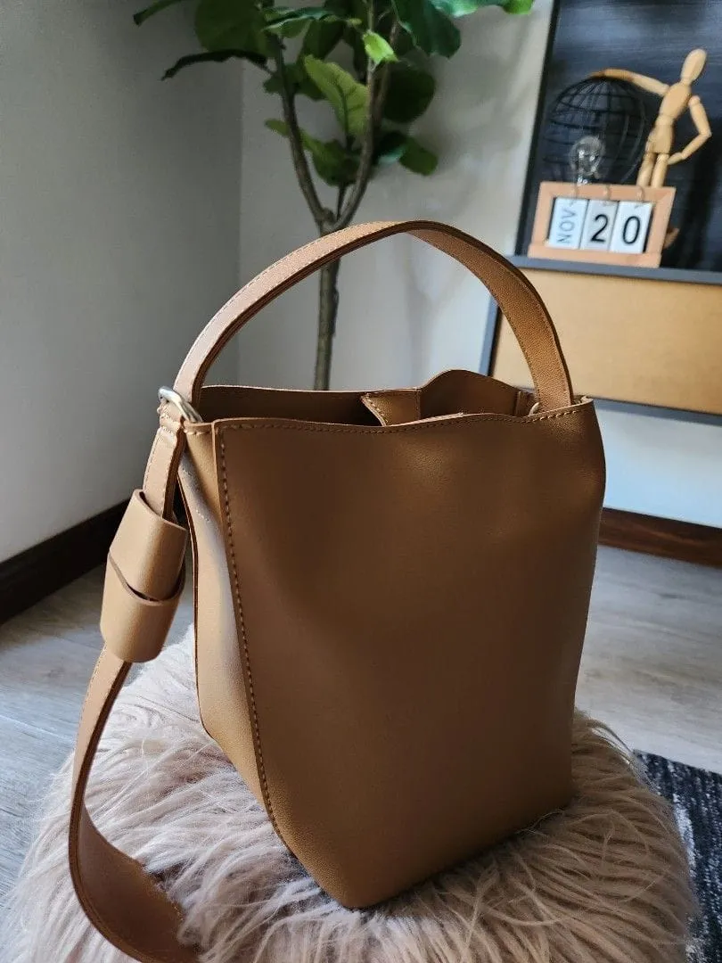 PU Leather Shoulder Bag, Commuter Crossbody Bag, Versatile Bucket Bag  S590021