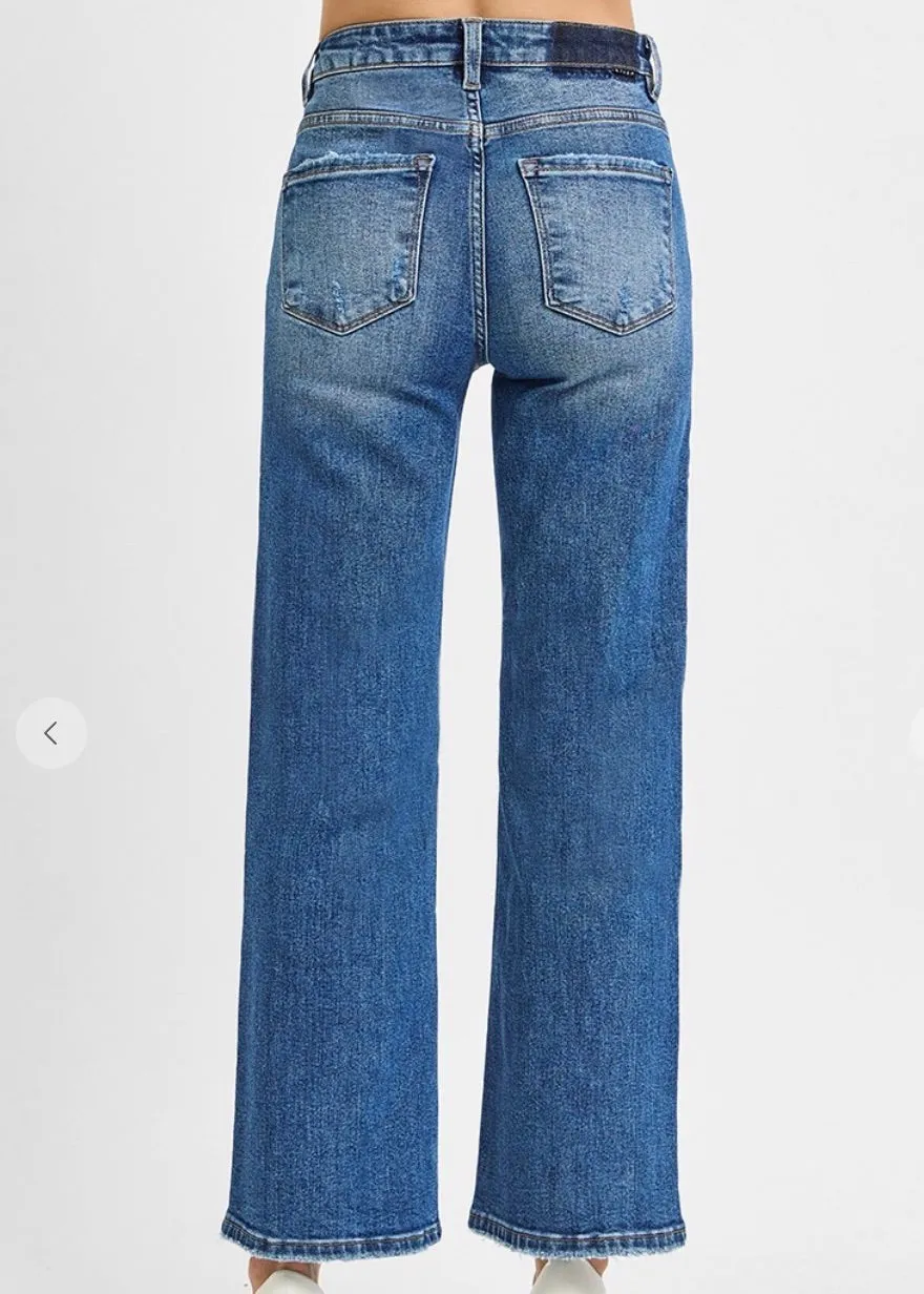 Risen High Rise Relaxed Straight Jeans