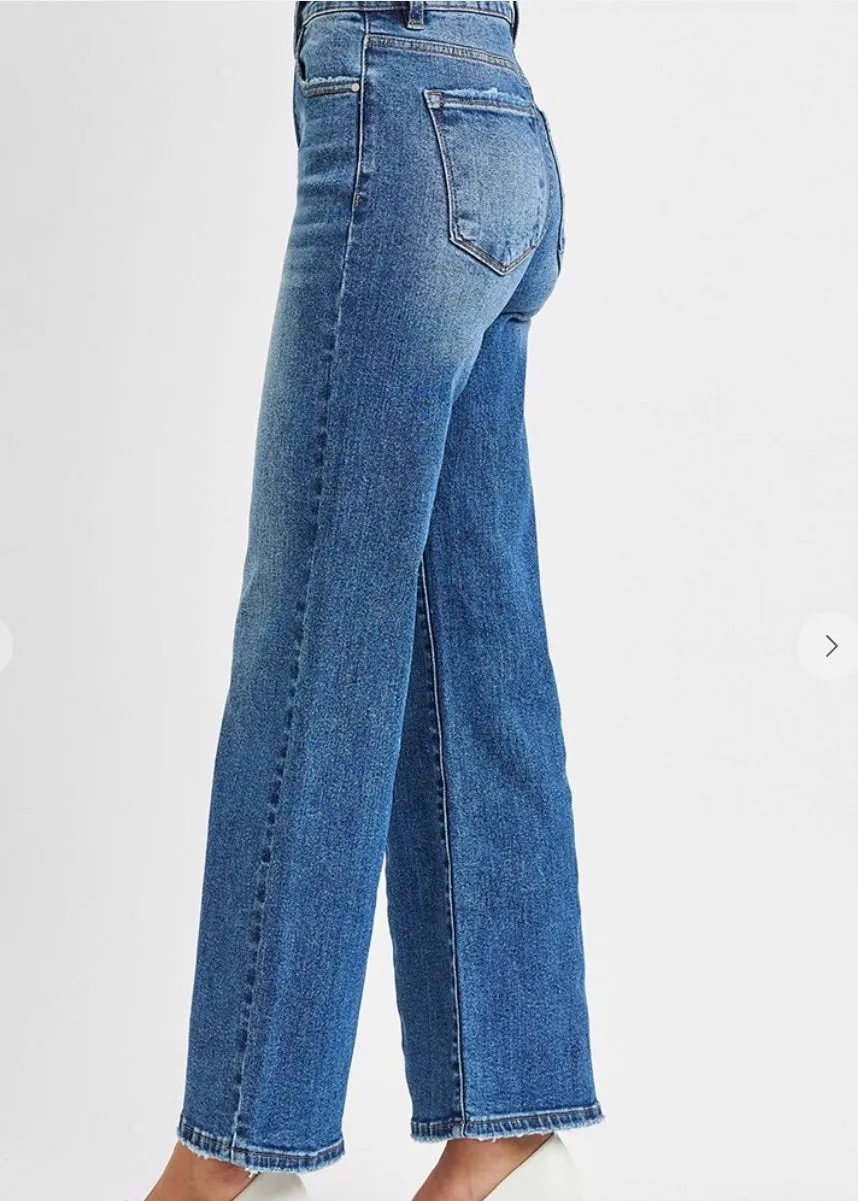 Risen High Rise Relaxed Straight Jeans