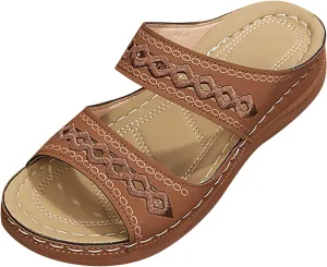 Rvidbe Orthopedic Sandals for Women Fashion, Womens Walking Sandals with Arch Support Anti-Slip Comfortable Sandals Slippers