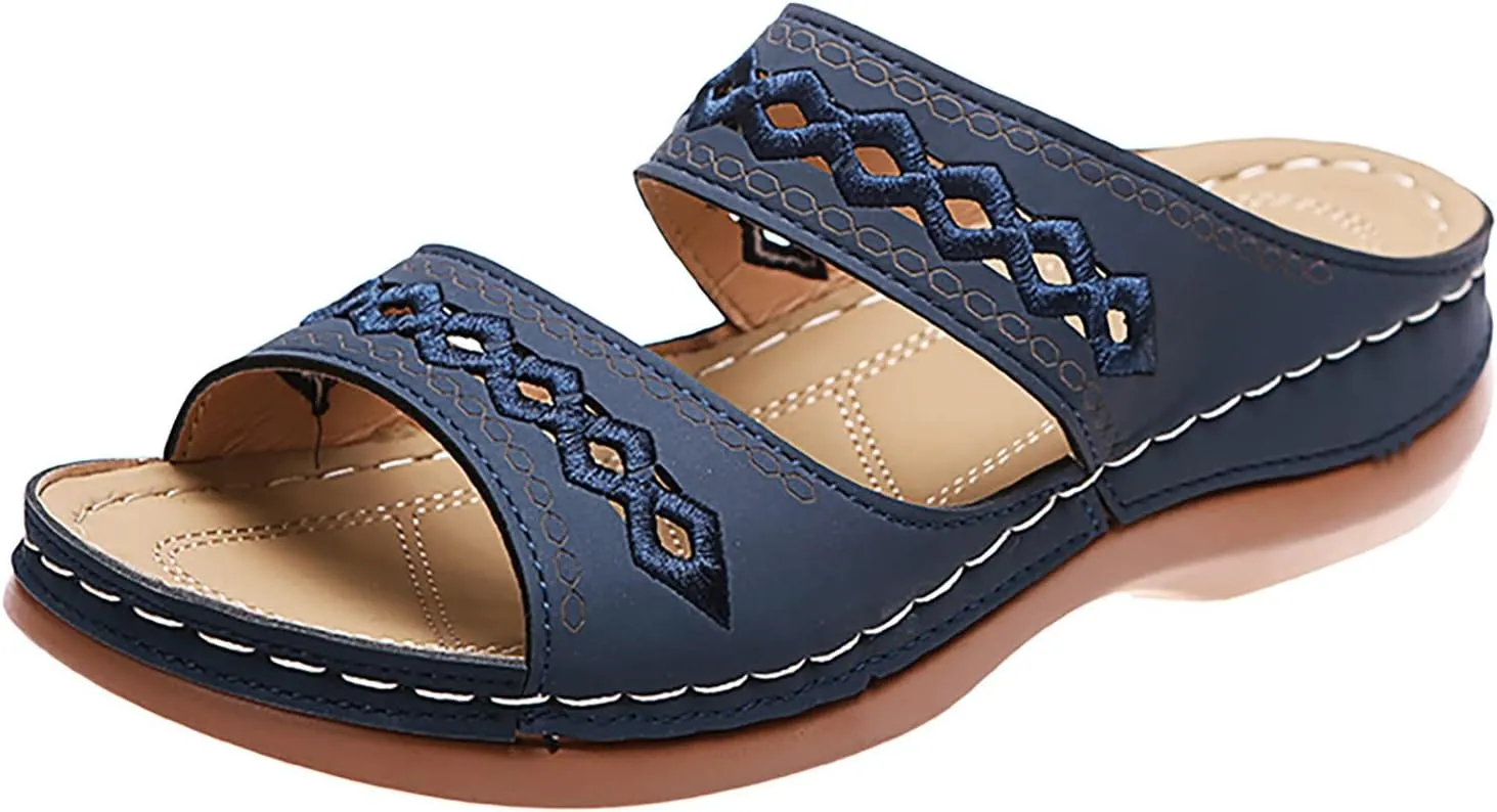 Rvidbe Orthopedic Sandals for Women Fashion, Womens Walking Sandals with Arch Support Anti-Slip Comfortable Sandals Slippers