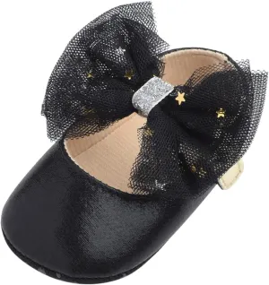 Shoes for Girls Size 9 Toddler Baby Shoes Mary Girls Dress Rubber Flat Sole Bowknot 18 24 Month Baby Shoes