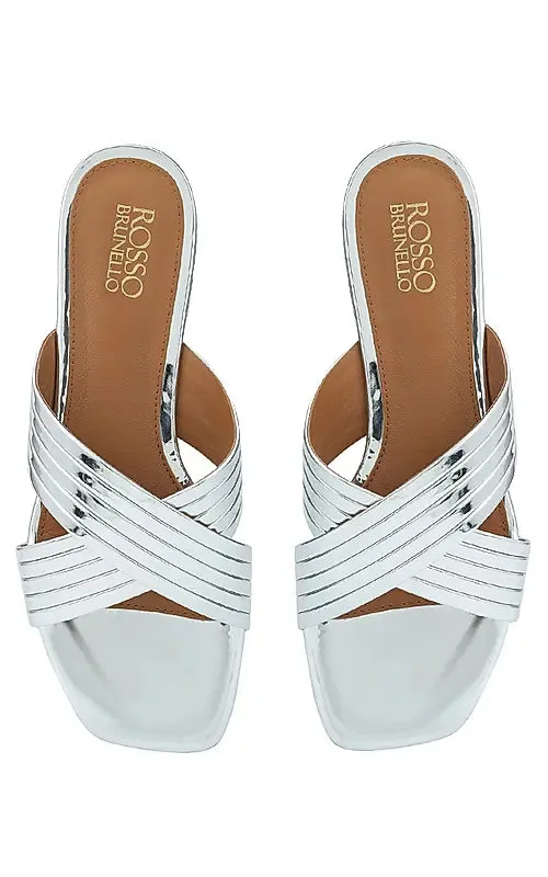 Silver Criss Cross Sliders