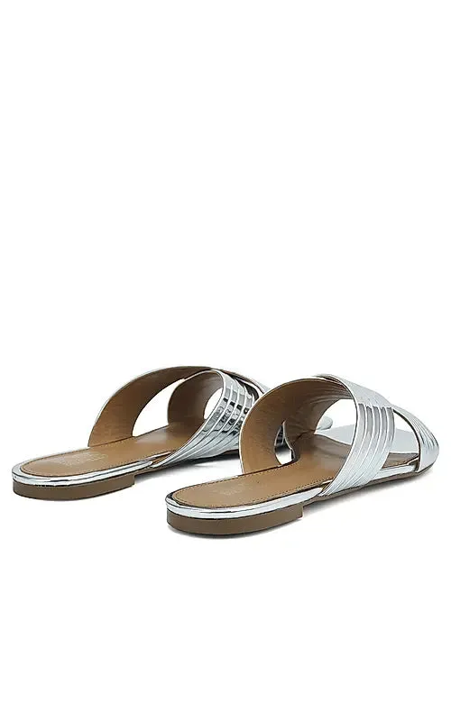 Silver Criss Cross Sliders
