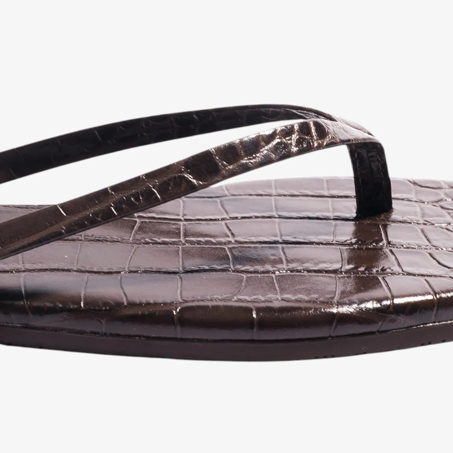 Square Toe Lily Croc Carob