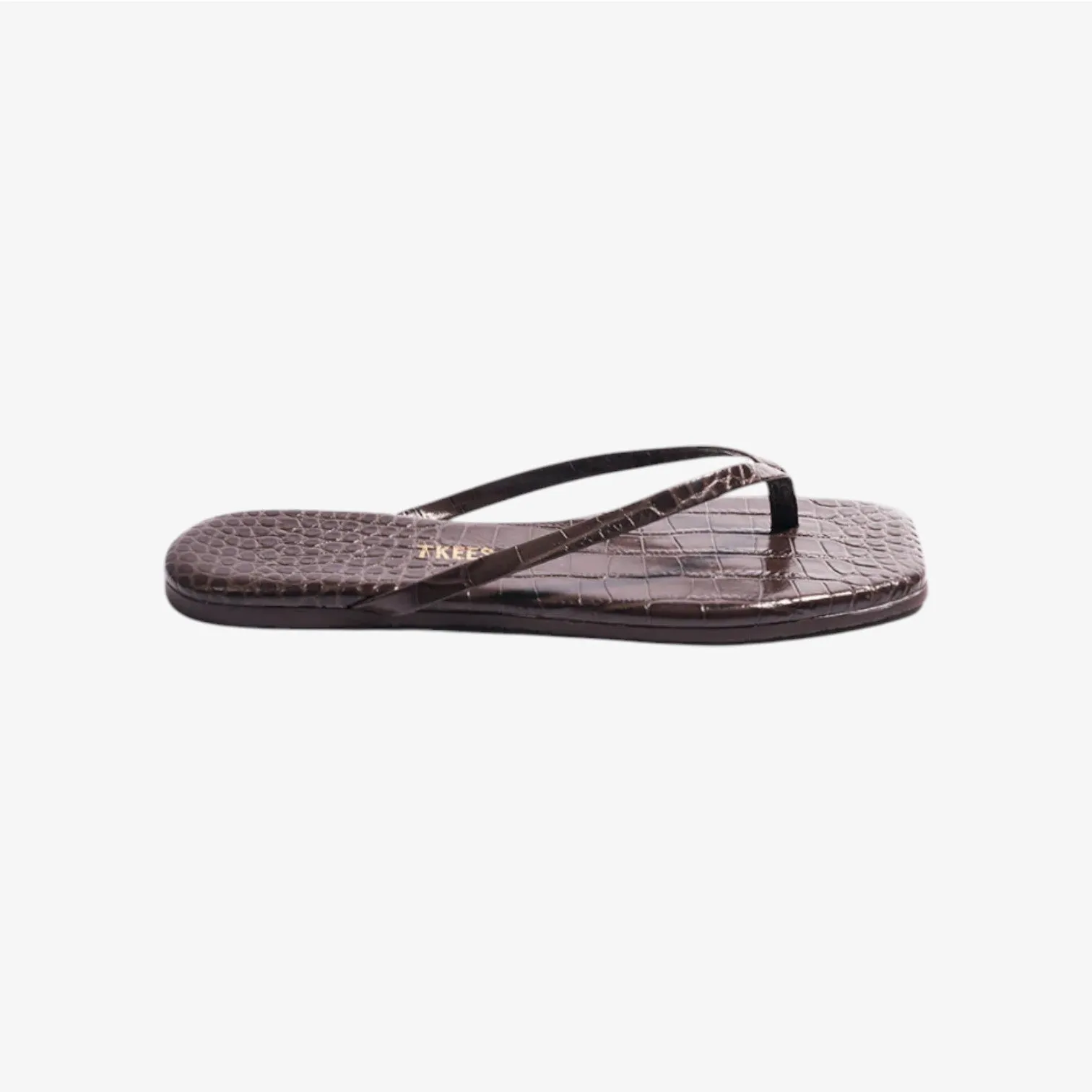 Square Toe Lily Croc Carob