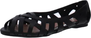 Sugar Womens Sayde Faux-Leather Slip-On Peep-Toe Shoes Black 7 Medium (B,M)