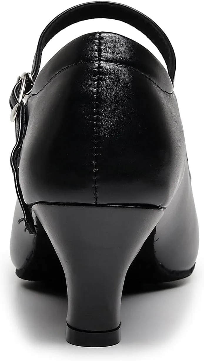 SWDZM Womens Ballroom Dance Shoes Closed Toe Latin Salsa Character Tango Practice Dancing Shoes