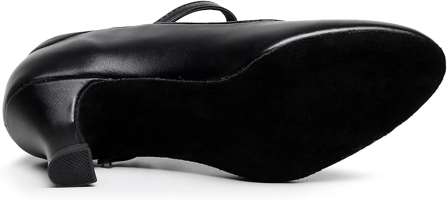 SWDZM Womens Ballroom Dance Shoes Closed Toe Latin Salsa Character Tango Practice Dancing Shoes
