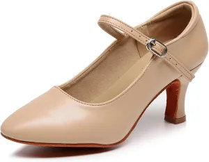 SWDZM Womens Ballroom Dance Shoes Closed Toe Latin Salsa Character Tango Practice Dancing Shoes