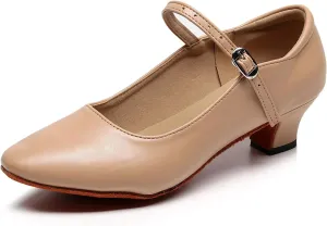 SWDZM Womens Ballroom Dance Shoes Closed Toe Latin Salsa Character Tango Practice Dancing Shoes