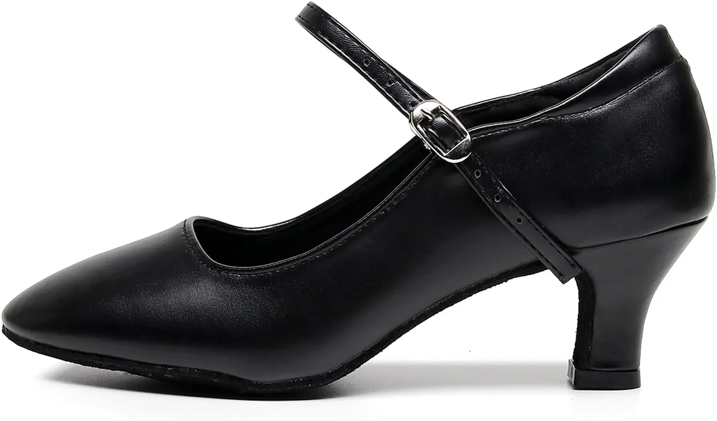 SWDZM Womens Ballroom Dance Shoes Closed Toe Latin Salsa Character Tango Practice Dancing Shoes