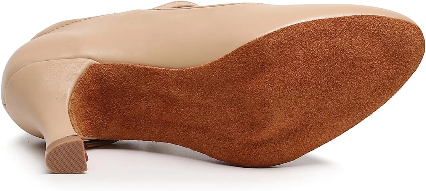 SWDZM Womens Ballroom Dance Shoes Closed Toe Latin Salsa Character Tango Practice Dancing Shoes