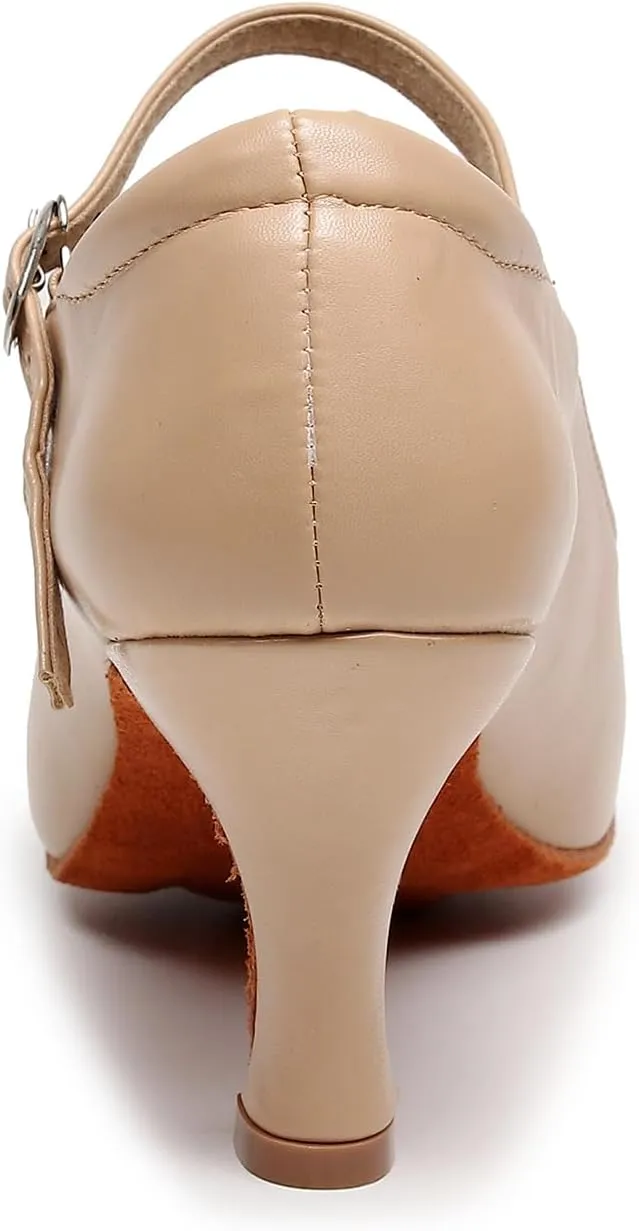 SWDZM Womens Ballroom Dance Shoes Closed Toe Latin Salsa Character Tango Practice Dancing Shoes