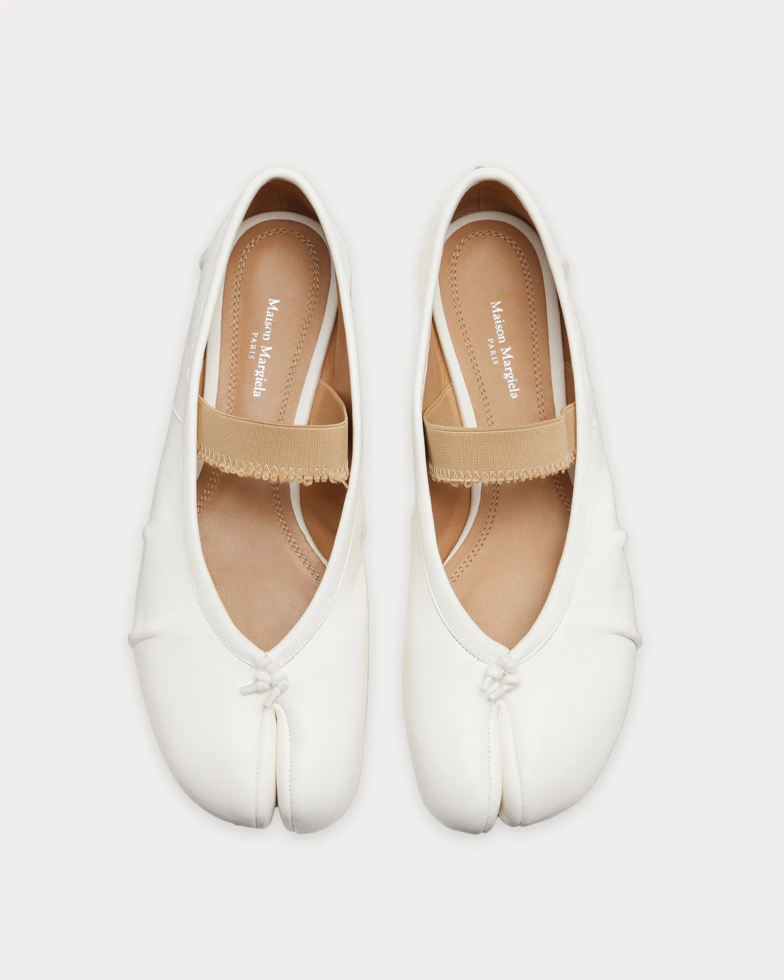 Tabi Elastic Band Ballerina Ivory White Flats
