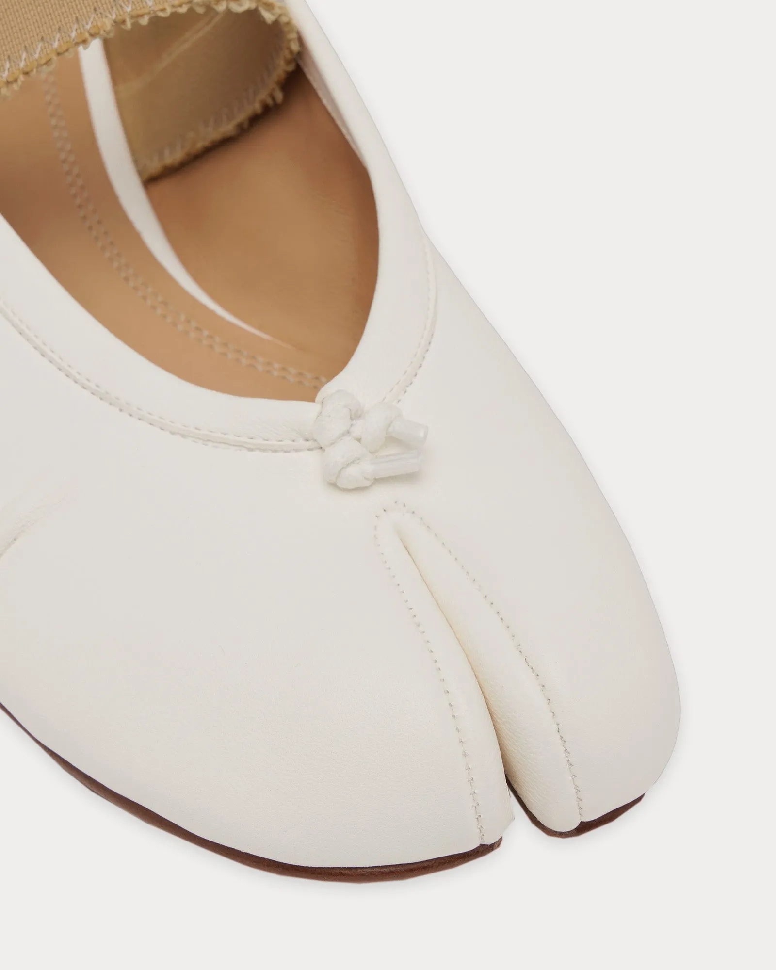 Tabi Elastic Band Ballerina Ivory White Flats