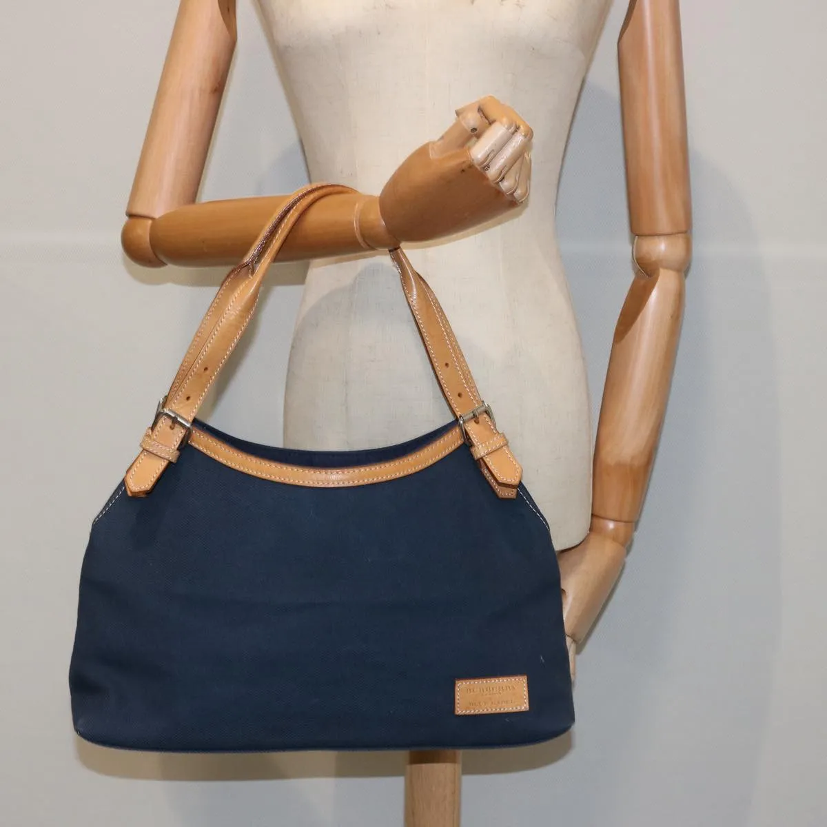 Trendy Inspired Burberry Blue Label Tote Bag Canvas Navy Auth Ti1535