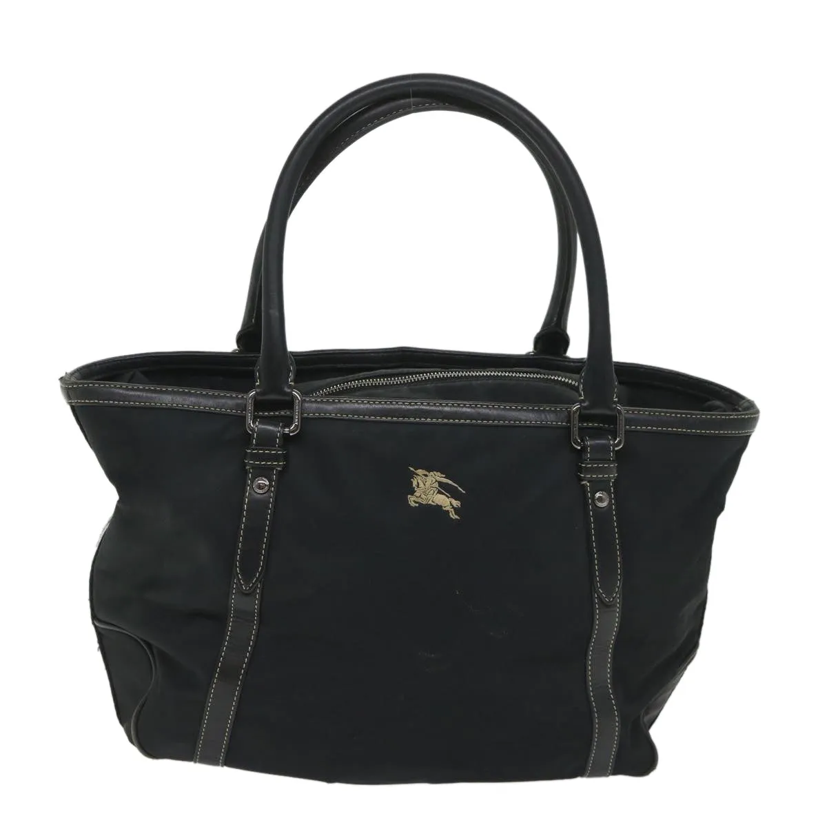 Trendy Inspired Burberry Blue Label Tote Bag Nylon Black Auth 56630