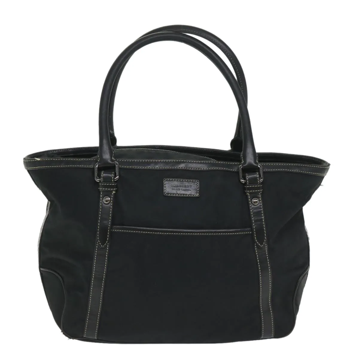 Trendy Inspired Burberry Blue Label Tote Bag Nylon Black Auth 56630