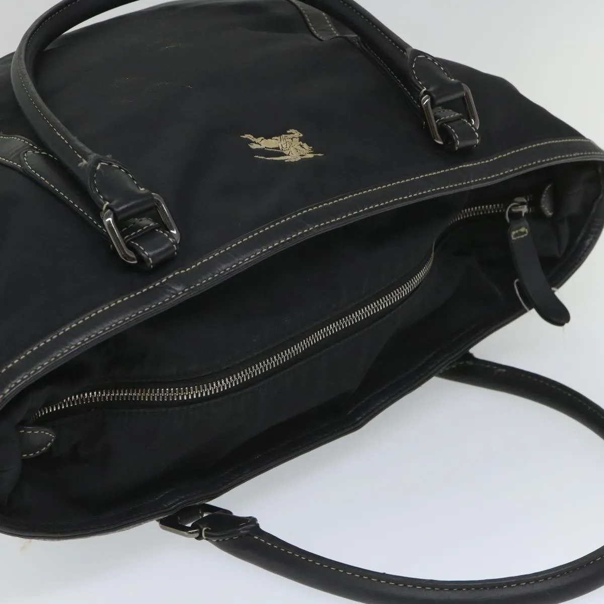 Trendy Inspired Burberry Blue Label Tote Bag Nylon Black Auth 56630
