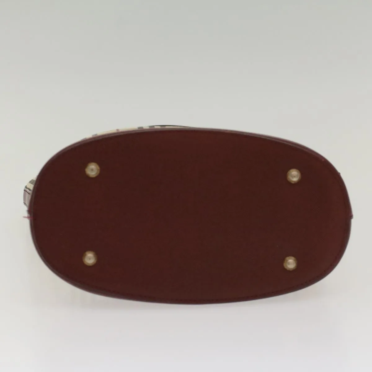 Trendy Inspired Burberry Nova Check Shoulder Bag Nylon Leather Beige Wine Red Auth 52038